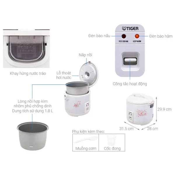 Top 1 so sánh giá Nồi cơm nắp gài Tiger 1.8 lít JNP-1800 - Tìm sản phẩm giá rẻ nhất - Ảnh 10
