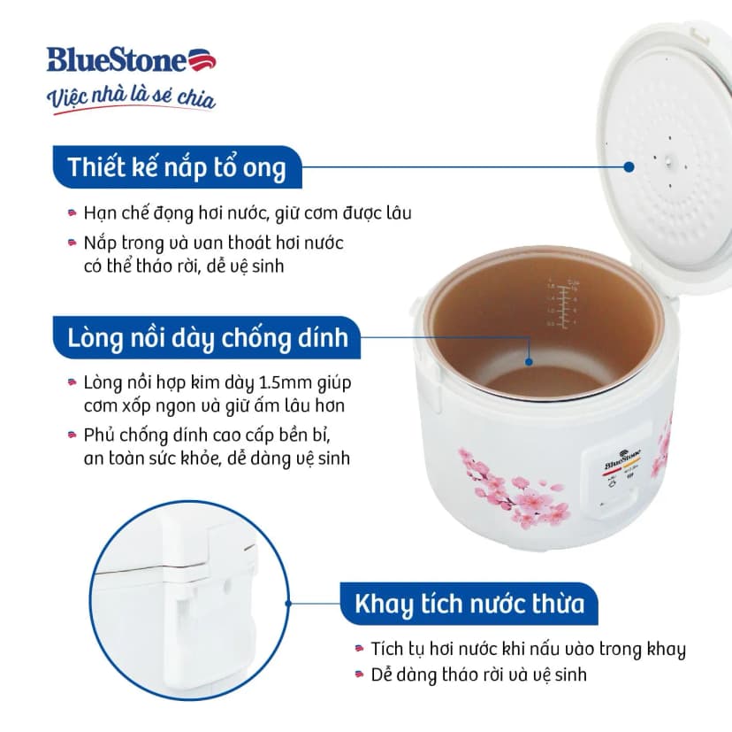 Nồi cơm nắp rời Bluestone 2.8 lít CRB-5429 - Giá rẻ nhất hôm nay - Ảnh 6