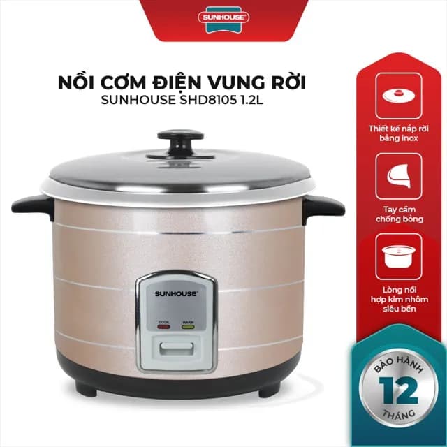 Top 1 so sánh giá Nồi cơm nắp rời Sunhouse 1.2 lít SHD8105 - Tìm sản phẩm giá rẻ nhất - Ảnh 10