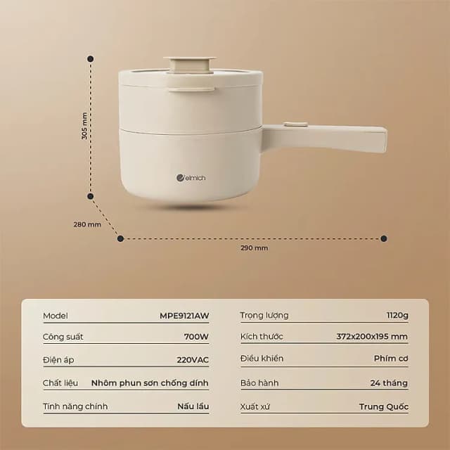 So sánh giá Nồi lẩu đa năng Elmich MPE-9121AW 1.5 lít rẻ nhất? - Ảnh 6