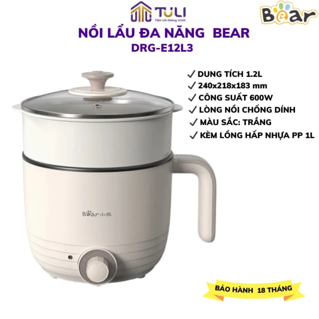 So sánh giá Nồi lẩu điện Bear MC-4H12H 1.2 lít rẻ nhất? - Ảnh 12