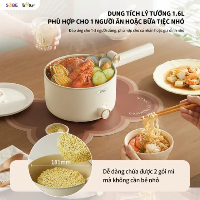Top 1 so sánh giá Nồi lẩu điện Bear MC-4H16G 1.6 lít - Tìm sản phẩm giá rẻ nhất - Ảnh 3