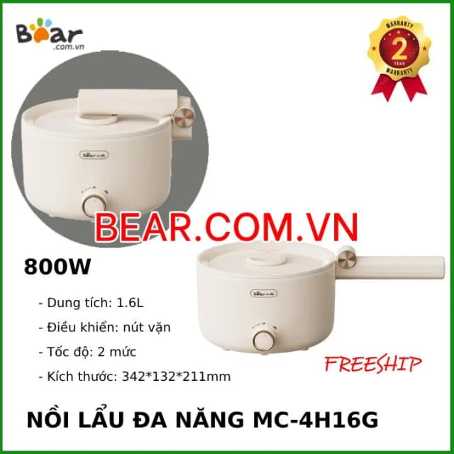 Top 1 so sánh giá Nồi lẩu điện Bear MC-4H16G 1.6 lít - Tìm sản phẩm giá rẻ nhất - Ảnh 8