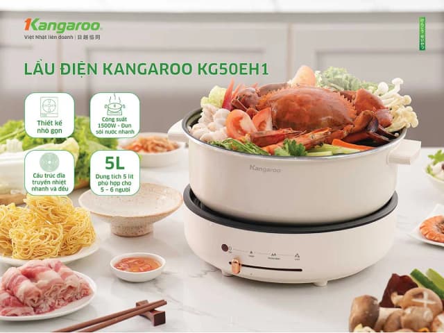 So sánh giá Nồi lẩu điện Kangaroo KG50EH1 5 lít rẻ nhất? - Ảnh 5