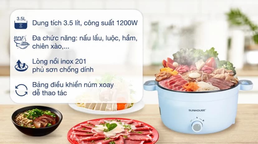 So sánh giá Nồi lẩu điện Sunhouse SHD4516 1.6 lít - Tìm sản phẩm giá rẻ nhất - Ảnh 19