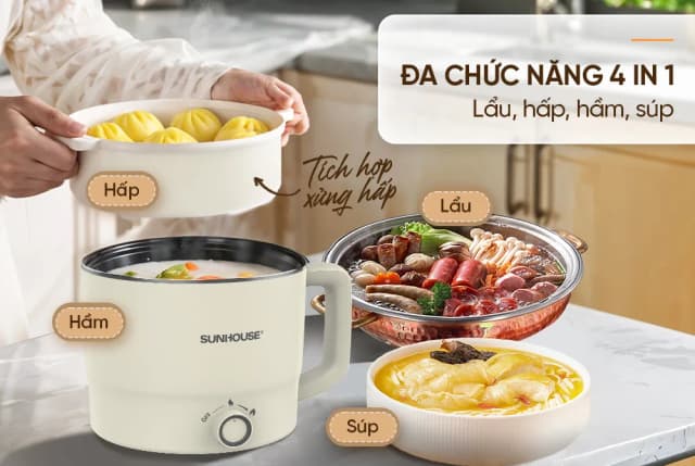 Top 1 so sánh giá Nồi lẩu điện Sunhouse SHD4516 1.6 lít - Tìm sản phẩm giá rẻ nhất - Ảnh 4