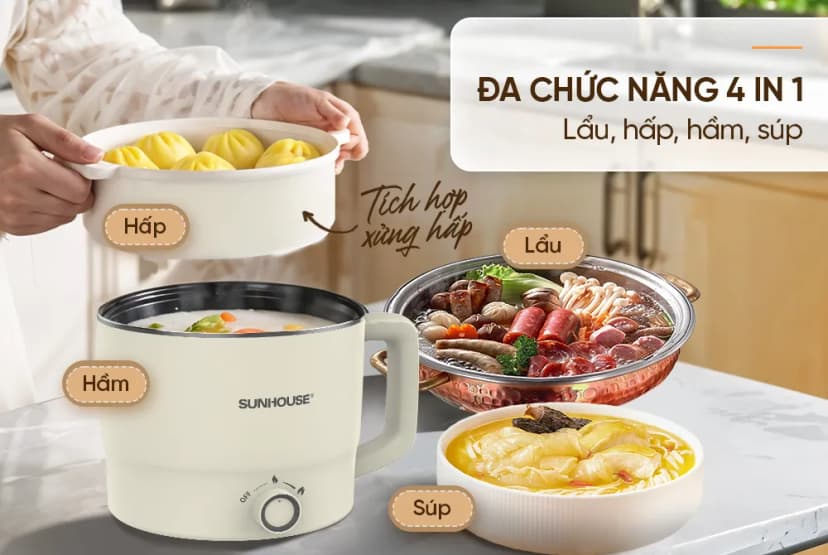 So sánh giá Nồi lẩu điện Sunhouse SHD4516 1.6 lít - Tìm sản phẩm giá rẻ nhất - Ảnh 4