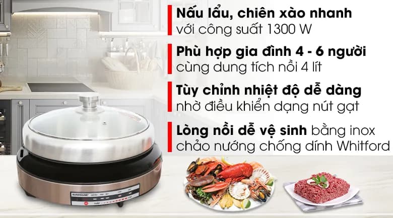 Nồi lẩu điện Sunhouse SHD4526 4 lít - Giá rẻ nhất hôm nay - Ảnh 11