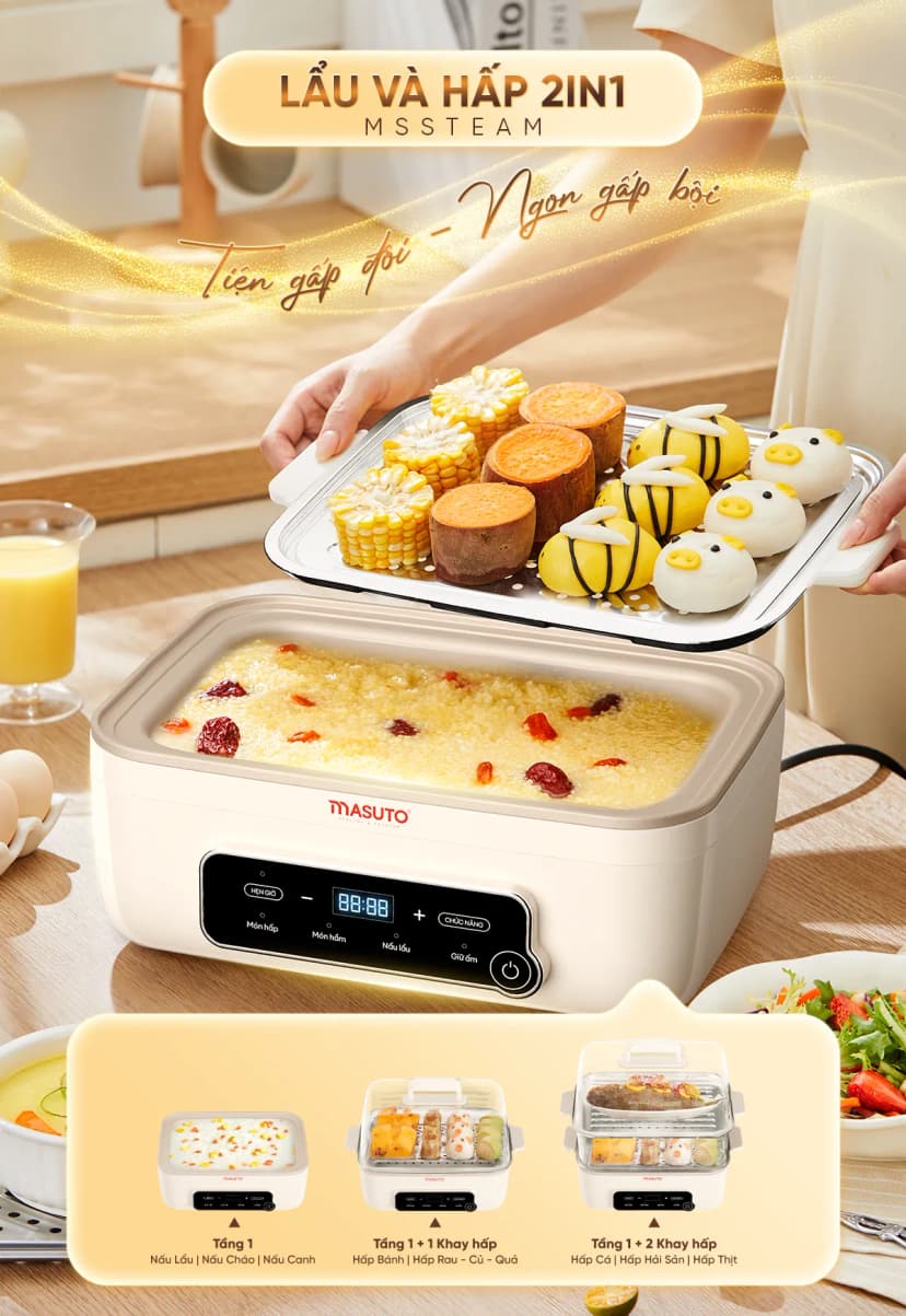 Nồi lẩu hấp đa năng Rapido RFM45YSM-1 4.5 lít - Giá rẻ nhất hôm nay - Ảnh 12