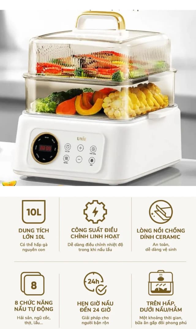 Top 1 so sánh giá Nồi lẩu hấp đa năng Unie UE668 10 lít - Tìm sản phẩm giá rẻ nhất - Ảnh 2