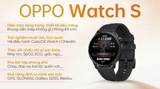 So sánh giá OPPO Watch S 46mm dây cao su rẻ nhất? - Ảnh 2