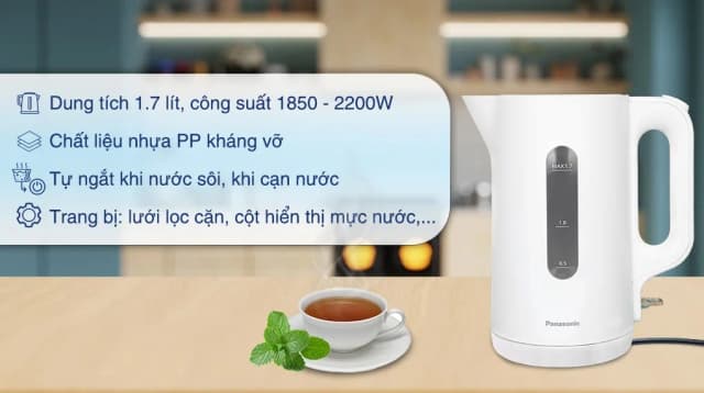 So sánh giá Bình đun siêu tốc Panasonic 1.7 lít NC-K101WRA rẻ nhất? - Ảnh 5