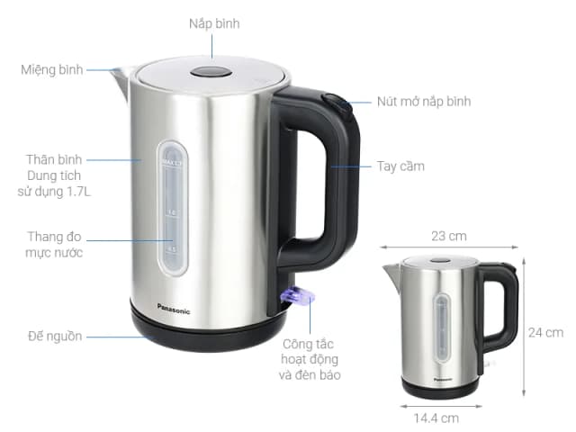 So sánh giá Bình đun siêu tốc Panasonic 1.7 lít NC-K301SRA rẻ nhất? - Ảnh 2