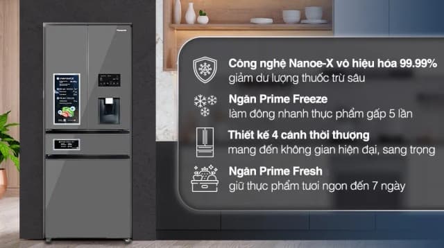 So sánh giá Tủ lạnh Panasonic Inverter 540 lít Multi Door PRIME+ Edition NR-YW590YMMV rẻ nhất? - Ảnh 3