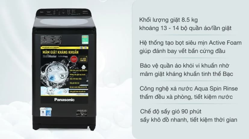 Máy giặt Panasonic 8.5 Kg NA-F85A9BRV - Giá rẻ nhất hôm nay - Ảnh 6