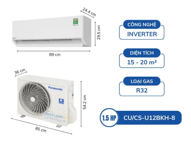 So sánh giá Máy lạnh Panasonic Inverter 1.5 HP CU/CS-U12BKH-8 rẻ nhất? - Ảnh 11