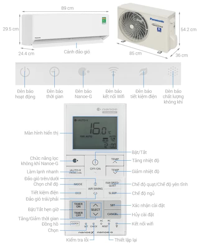 So sánh giá Máy lạnh Panasonic Inverter 1.5 HP CU/CS-XU12BKH-8 rẻ nhất? - Ảnh 18