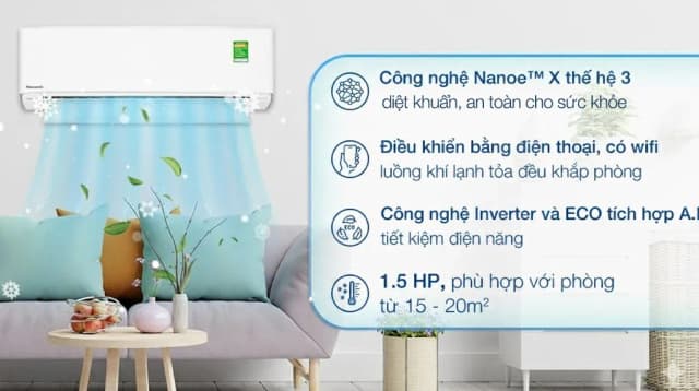 So sánh giá Máy lạnh Panasonic Inverter 1.5 HP CU/CS-XU12ZKH-8 rẻ nhất? - Ảnh 4