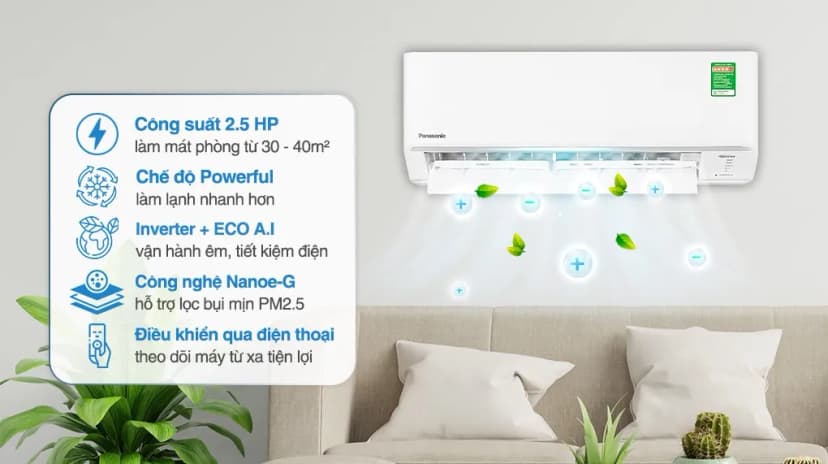 Máy lạnh Panasonic Inverter 2.5 HP CU/CS-PU24CKH-8D - Giá rẻ nhất hôm nay - Ảnh 2