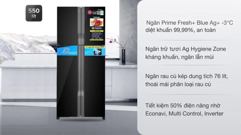 So sánh giá Tủ lạnh Panasonic Inverter 550 lít Multi Door NR-DZ601VGKV - Tìm sản phẩm giá rẻ nhất - Ảnh 1