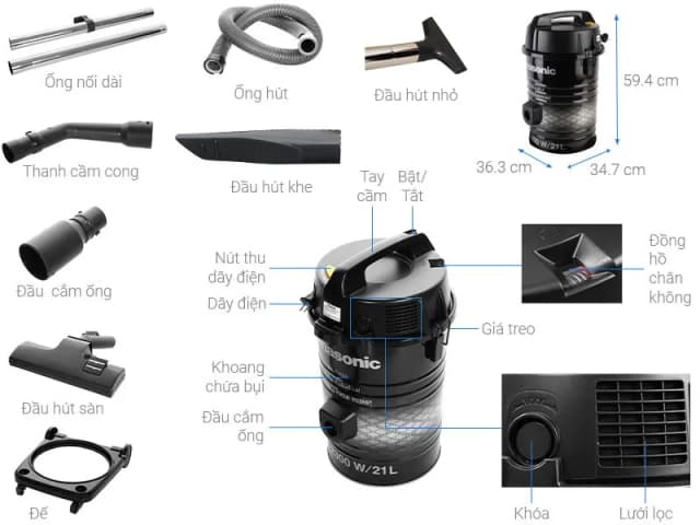 Top 1 so sánh giá Máy hút bụi công nghiệp Panasonic MC-YL637SN49 - Tìm sản phẩm giá rẻ nhất - Ảnh 15