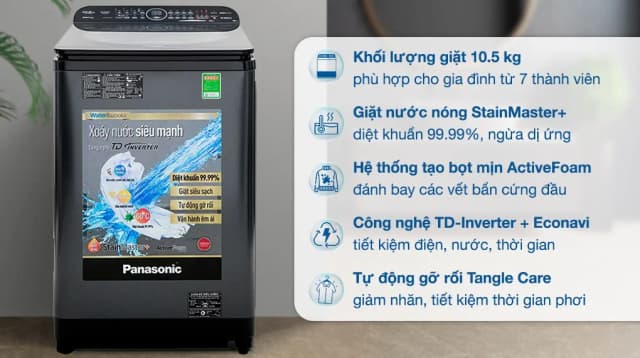 So sánh giá Máy giặt Panasonic Inverter 10.5 Kg NA-FD10VR1BV rẻ nhất? - Ảnh 2
