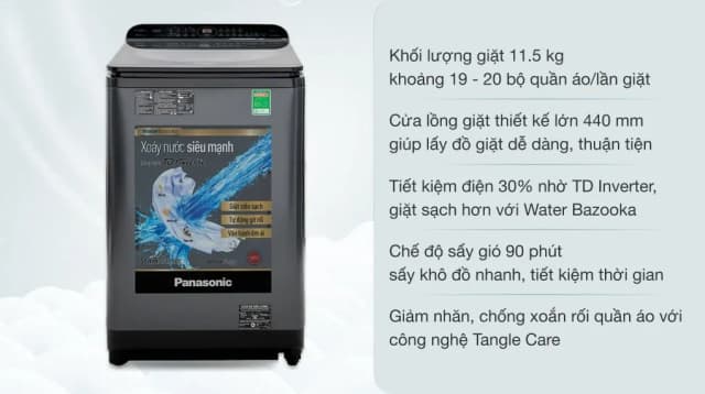 So sánh giá Máy giặt Panasonic Inverter 11.5 Kg NA-FD11AR1BV rẻ nhất? - Ảnh 2