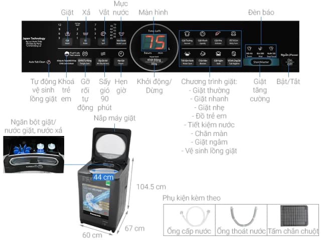 So sánh giá Máy giặt Panasonic Inverter 11.5 Kg NA-FD11AR1BV rẻ nhất? - Ảnh 3