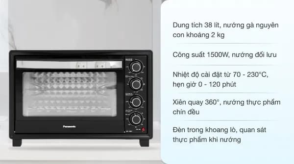 So sánh giá Lò nướng Panasonic NB-H3801KRA 38 lít - Tìm sản phẩm giá rẻ nhất - Ảnh 7
