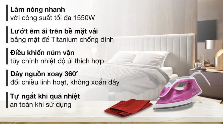 So sánh giá Bàn ủi hơi nước Panasonic NI-M250TPRA 1550W - Tìm sản phẩm giá rẻ nhất - Ảnh 6