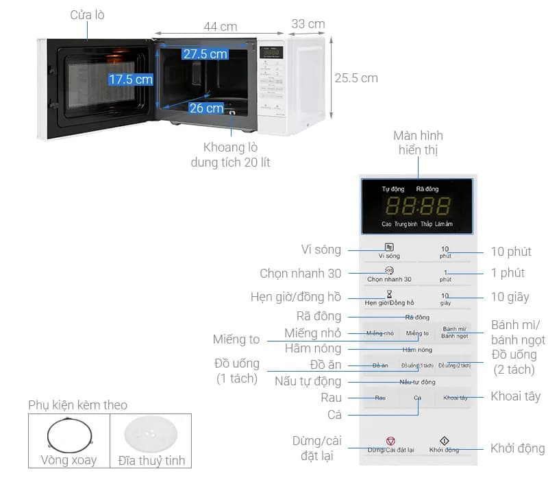 So sánh giá Lò vi sóng Panasonic NN-ST25JWYUE 20 lít - Tìm sản phẩm giá rẻ nhất - Ảnh 6