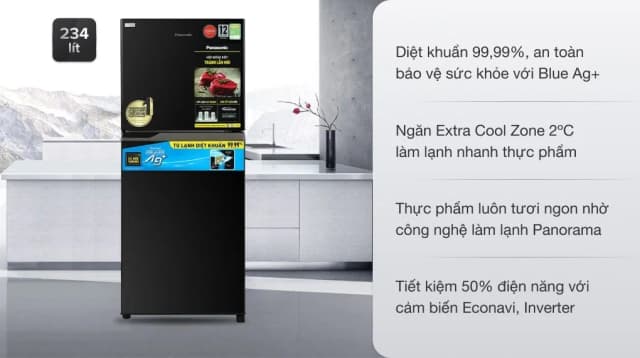 So sánh giá Tủ lạnh Panasonic Inverter 234 lít NR-TV261BPKV rẻ nhất?