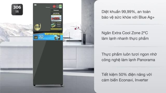 So sánh giá Tủ lạnh Panasonic Inverter 306 lít NR-TV341VGMV rẻ nhất?