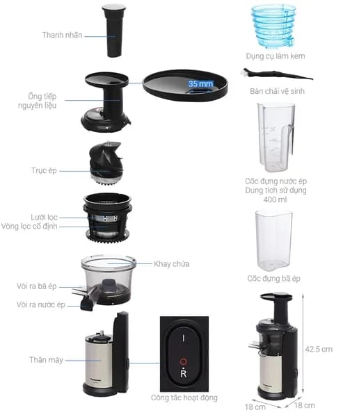 So sánh giá Máy ép chậm Panasonic PAVH-MJ-L500SRA rẻ nhất? - Ảnh 17