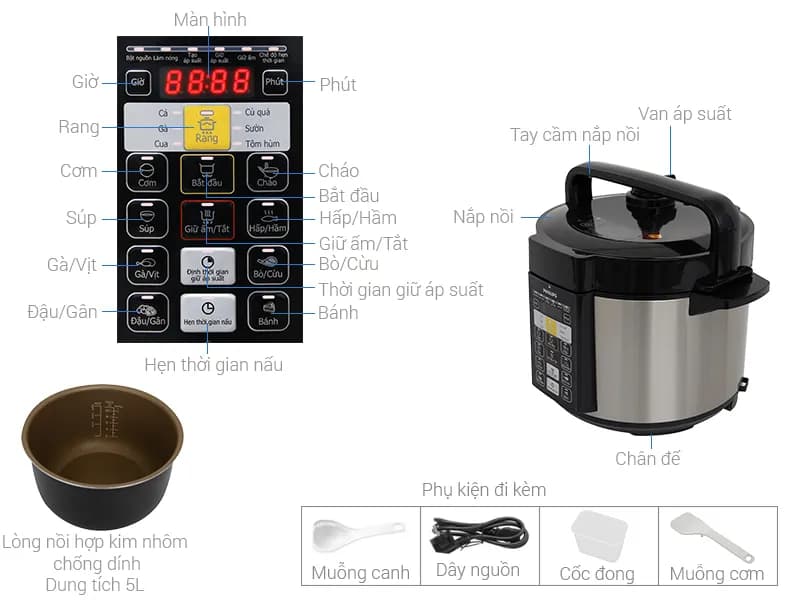 So sánh giá Nồi áp suất điện Philips HD2136/66 5 lít - Tìm sản phẩm giá rẻ nhất - Ảnh 11