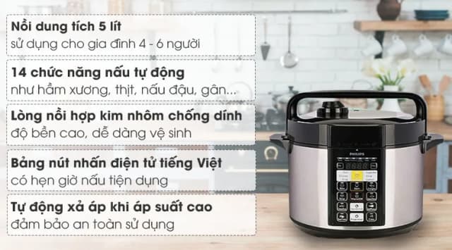 So sánh giá Nồi áp suất điện Philips HD2136/66 5 lít rẻ nhất? - Ảnh 13