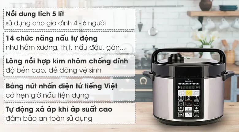 So sánh giá Nồi áp suất điện Philips HD2136/66 5 lít - Tìm sản phẩm giá rẻ nhất - Ảnh 13