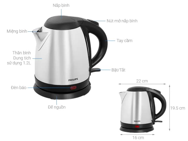 So sánh giá Bình đun siêu tốc Philips 1.2 lít HD9303 rẻ nhất? - Ảnh 4