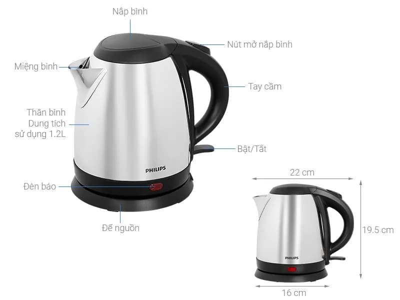 So sánh giá Bình đun siêu tốc Philips 1.2 lít HD9303 - Tìm sản phẩm giá rẻ nhất - Ảnh 4