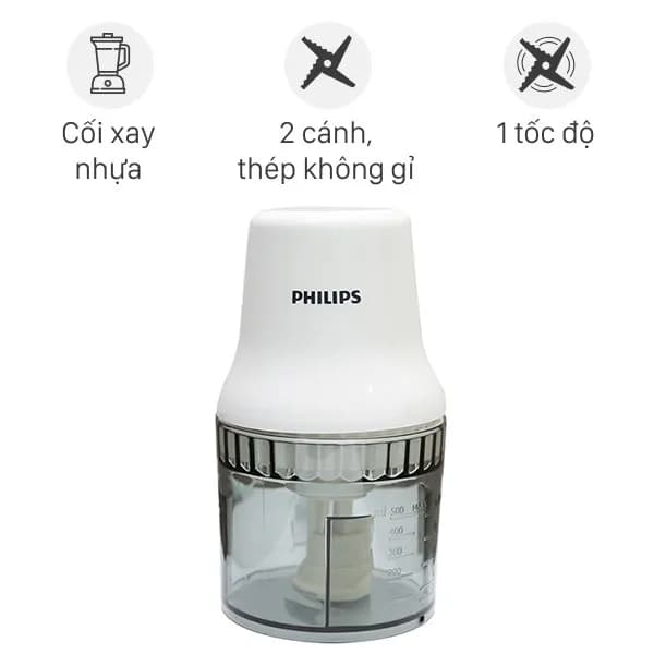 Máy xay thịt mini Philips HR1393 450W 0.5 lít - Ảnh 7