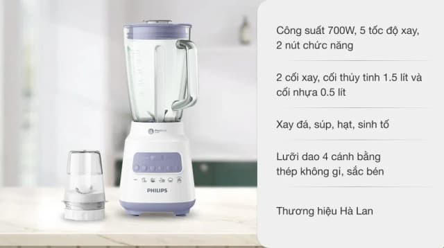So sánh giá Máy xay sinh tố đa năng Philips HR2222/00 rẻ nhất? - Ảnh 3
