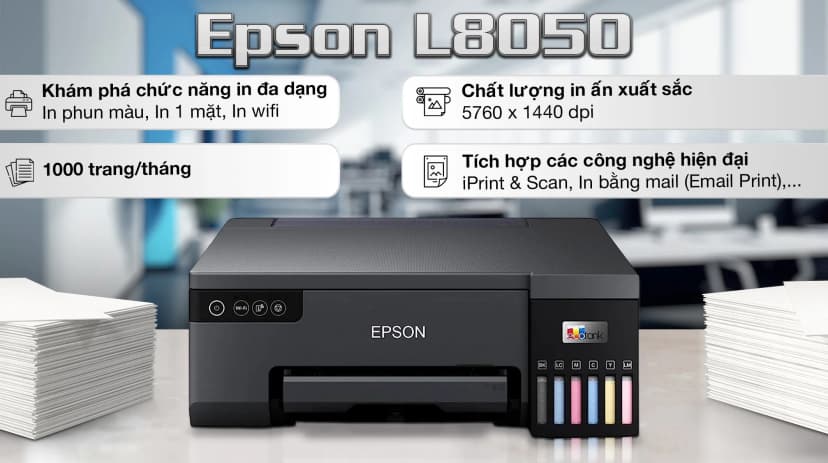 So sánh giá Máy In phun màu đơn năng Epson EcoTank L8050 Wifi (C11CK37501) - Tìm sản phẩm giá rẻ nhất - Ảnh 6