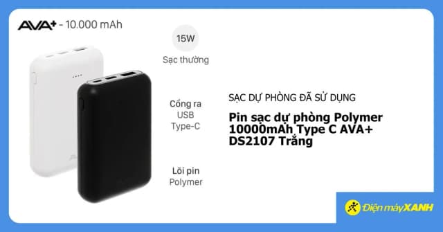 So sánh giá Pin sạc dự phòng Polymer 10000mAh Type C 15W AVA+ DS2107 rẻ nhất? - Ảnh 8