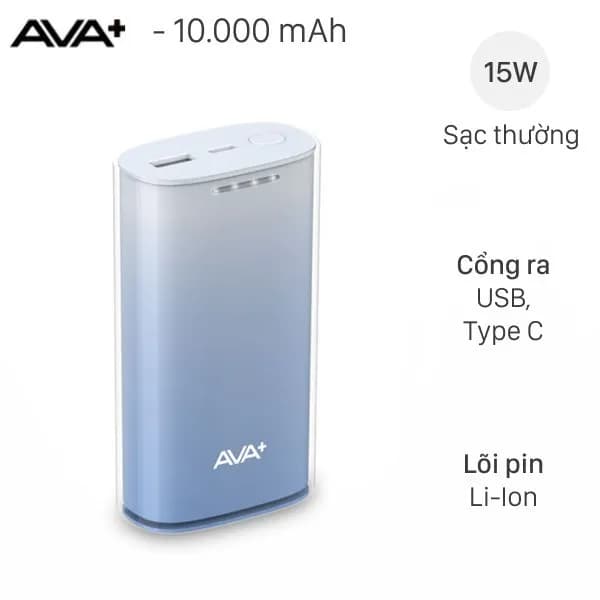 So sánh giá Pin sạc dự phòng 10000mAh Type C 15W AVA+ DS608A rẻ nhất? - Ảnh 3