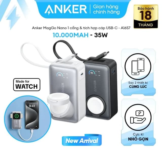 So sánh giá Pin sạc dự phòng 10000mAh Type C PD 30W Anker Nano A1657 kèm Cáp Type C và Sạc Apple Watch rẻ nhất? - Ảnh 10