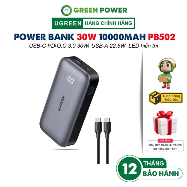 So sánh giá Pin sạc dự phòng 10000mAh Type C PD QC 3.0 30W Ugreen PB502 rẻ nhất? - Ảnh 6