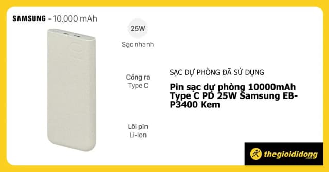 So sánh giá Pin sạc dự phòng 10000 mAh Type C PD 25W Samsung EB-P3400 rẻ nhất? - Ảnh 17