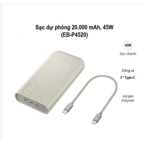 So sánh giá Pin sạc dự phòng 20000mAh Type C PD 45W Samsung EB-P4520 rẻ nhất? - Ảnh 9