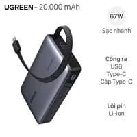 So sánh giá Pin sạc dự phòng 20000mAh Type C PD QC 3.0 22.5W Ugreen PB505 kèm Cáp Type C rẻ nhất? - Ảnh 8