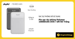 Pin sạc dự phòng Polymer 10000mAh 10.5W AVA+ GN-05 - Giá rẻ nhất hôm nay - Ảnh 10